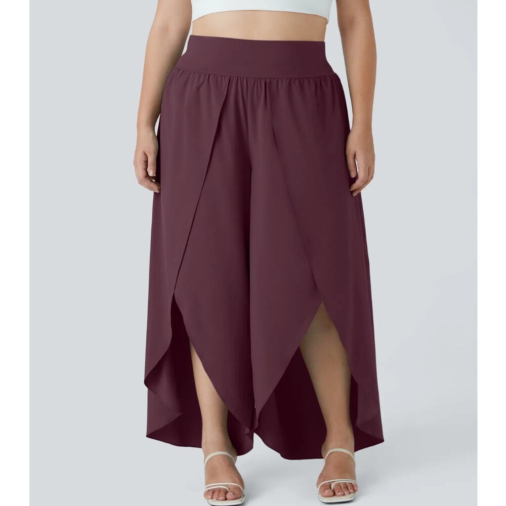 NWT Halara Breezeful Palazzo Flowy Wide Leg Casual Pants in Amaranth Purple